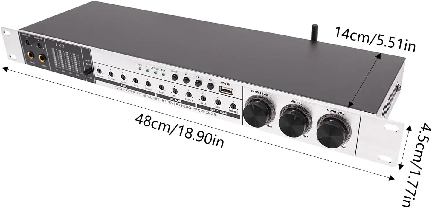 Professional 4 Mic Karaoke Mixer Non-Slip Bluetooth USB EQ