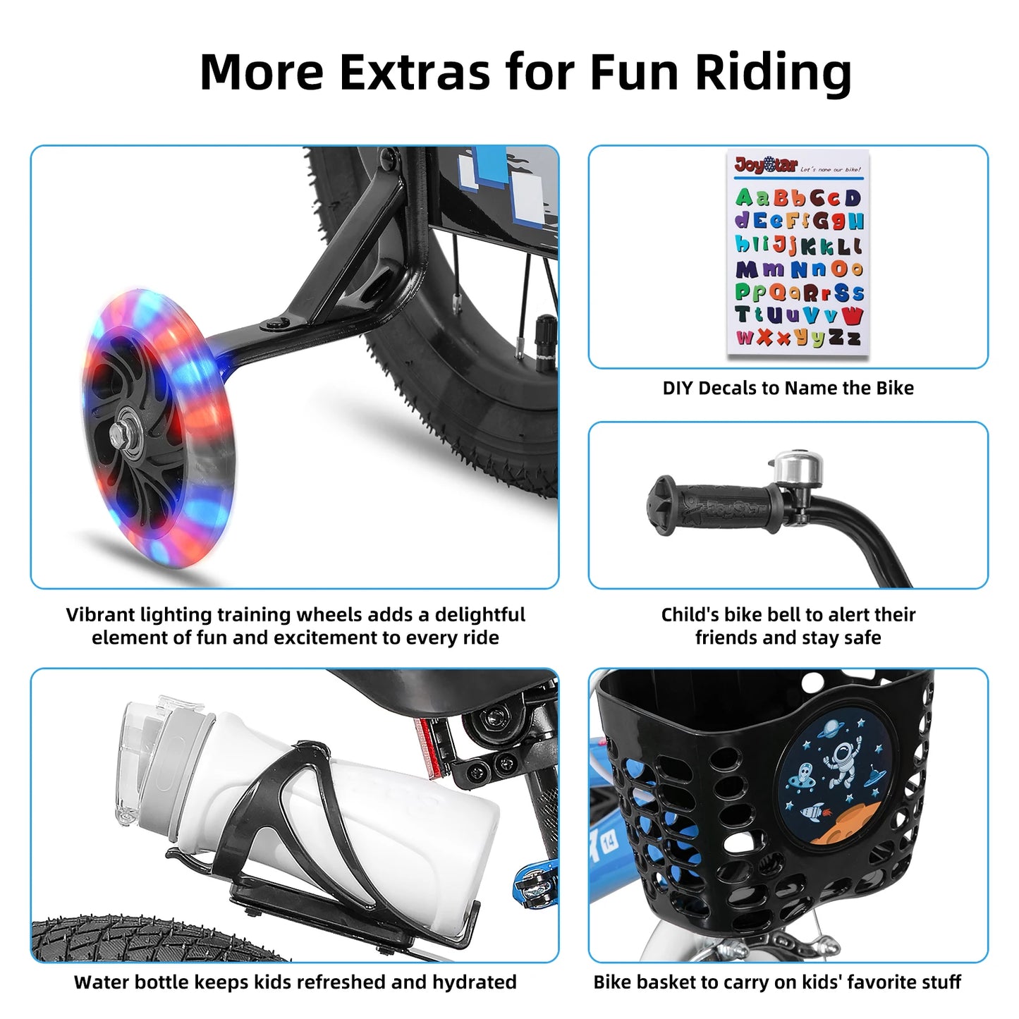 JOYSTAR Kids Bicycle 3 To 12 Featuring Light Up Wheels