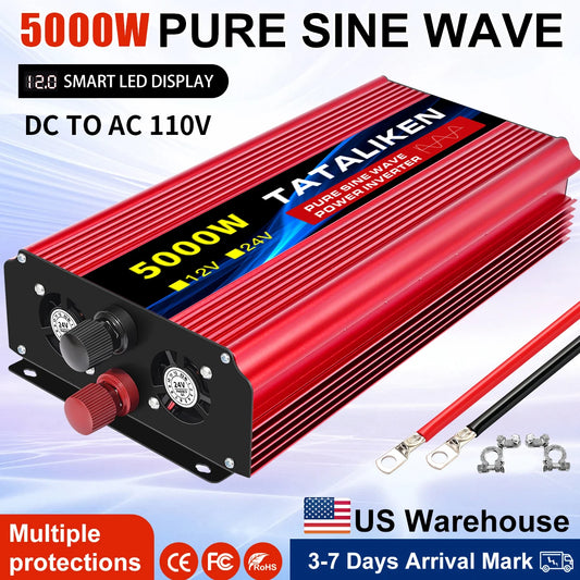 TATALIKEN US Socket 12V To 110V Pure Sine Wave Inverter