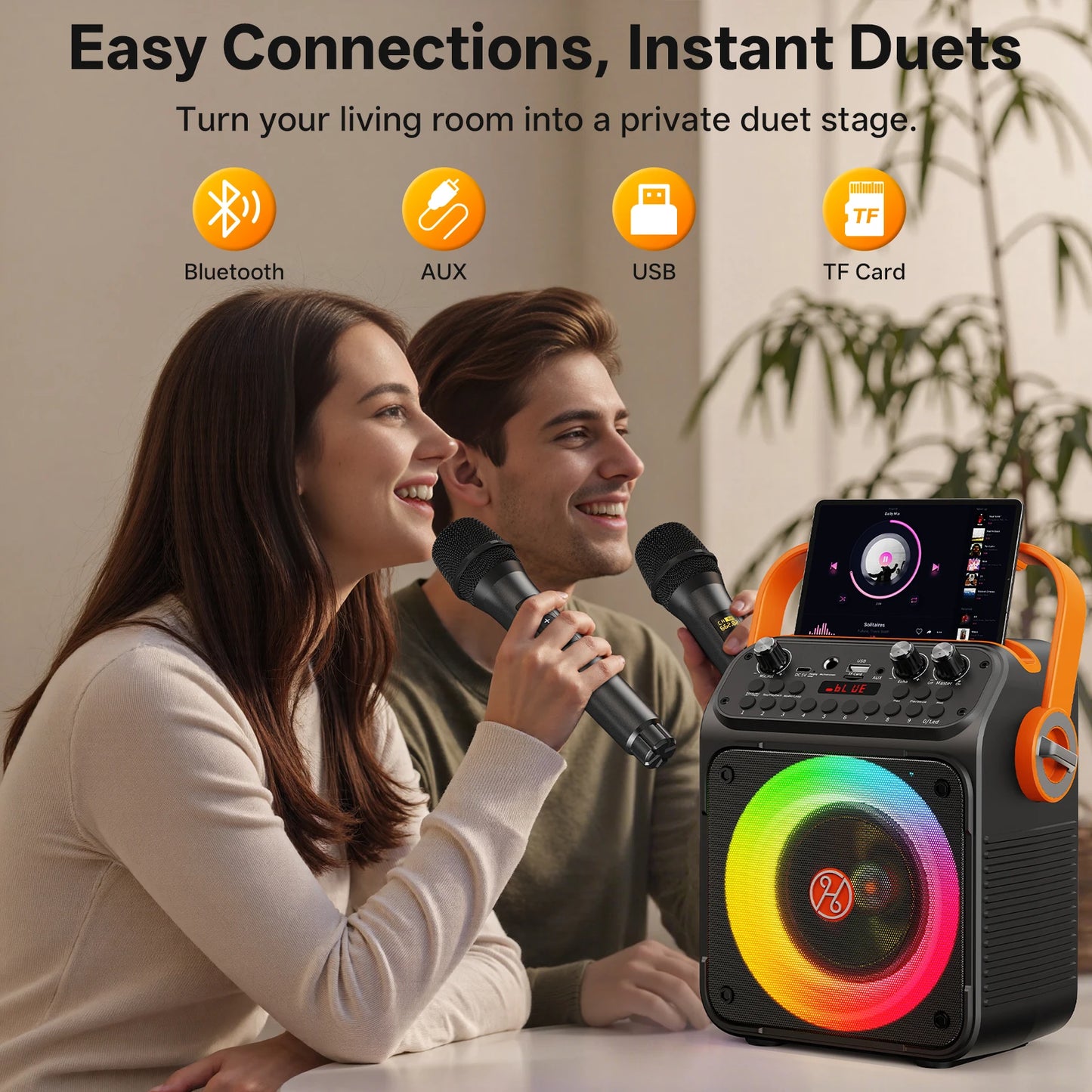 FanFun T35 High Power Karaoke Bluetooth Speaker Dual Microphone