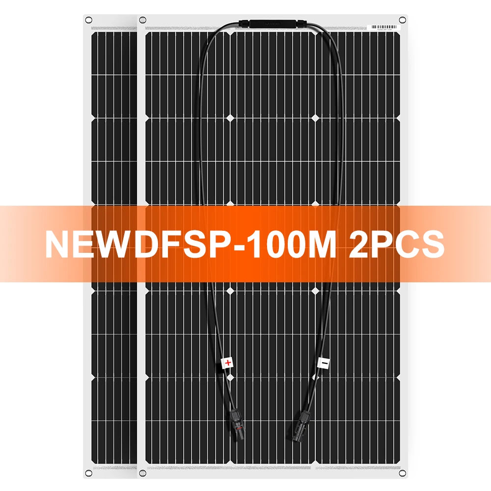 DOKIO Flexible Monocrystalline 100W Solar Panel For 12V