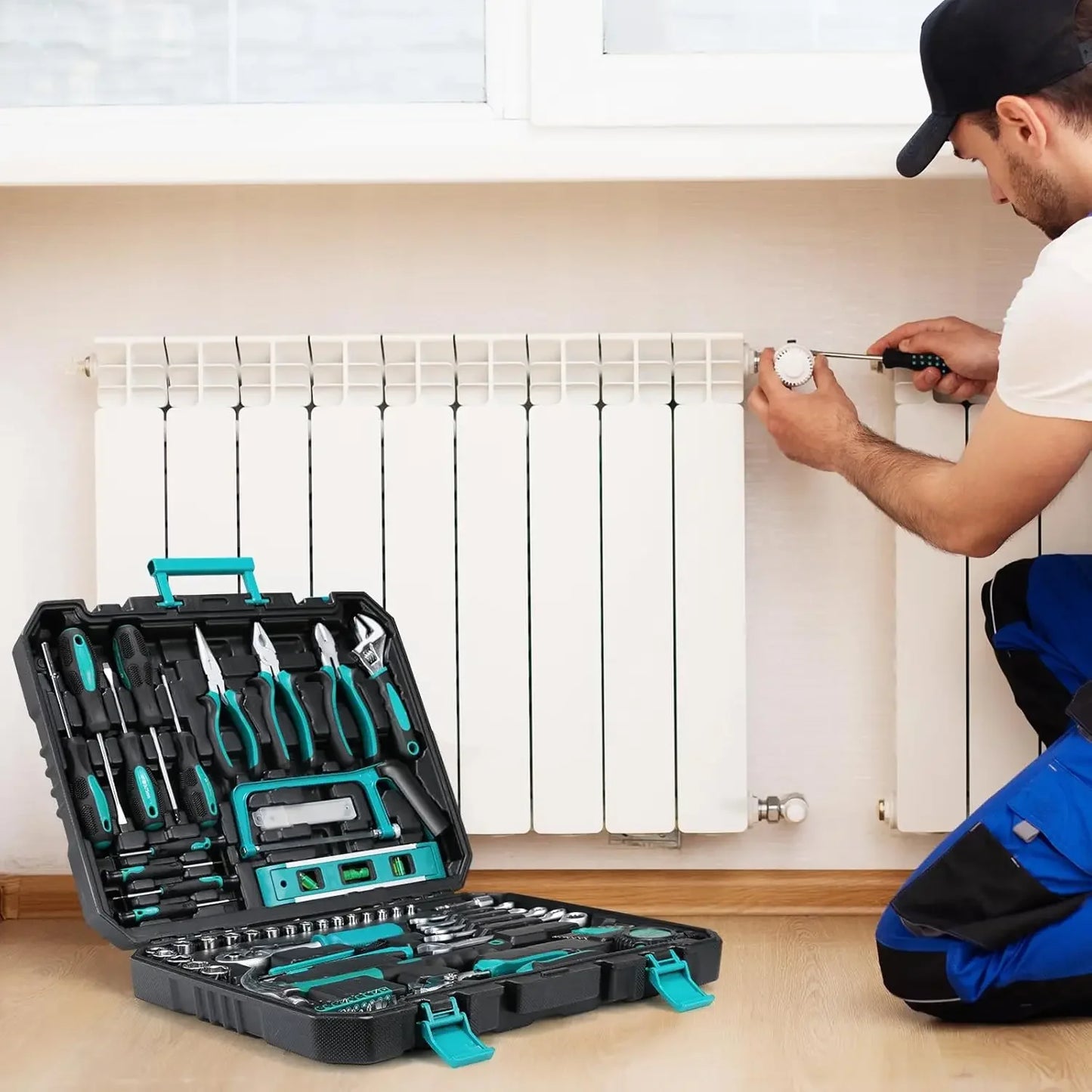 DIY 79 Piece Home Repair Tool Kit With Plastic Toolbox