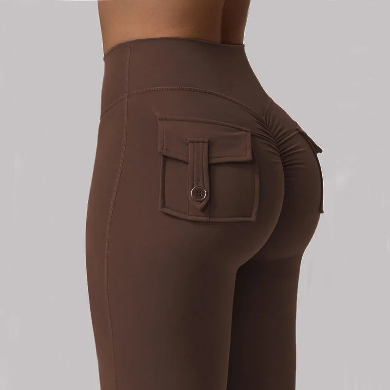 Yoga Flared Pants Womens High Waist Hip Lifting Wide Leg Pants Outdoor Leisure Tights Running Fitness Wear Gym Workout Leggings