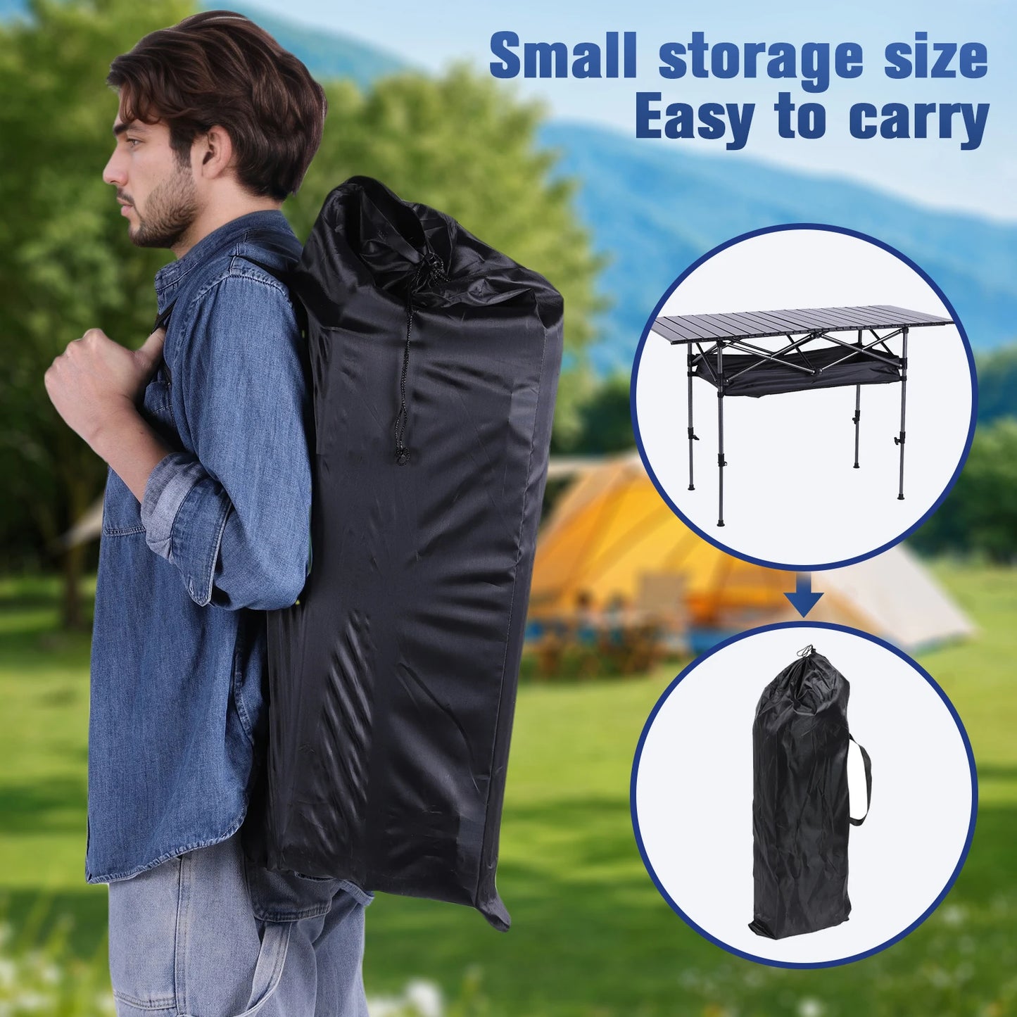 Outdoor Folding Camping Table Ultralight Lifting Adjustable