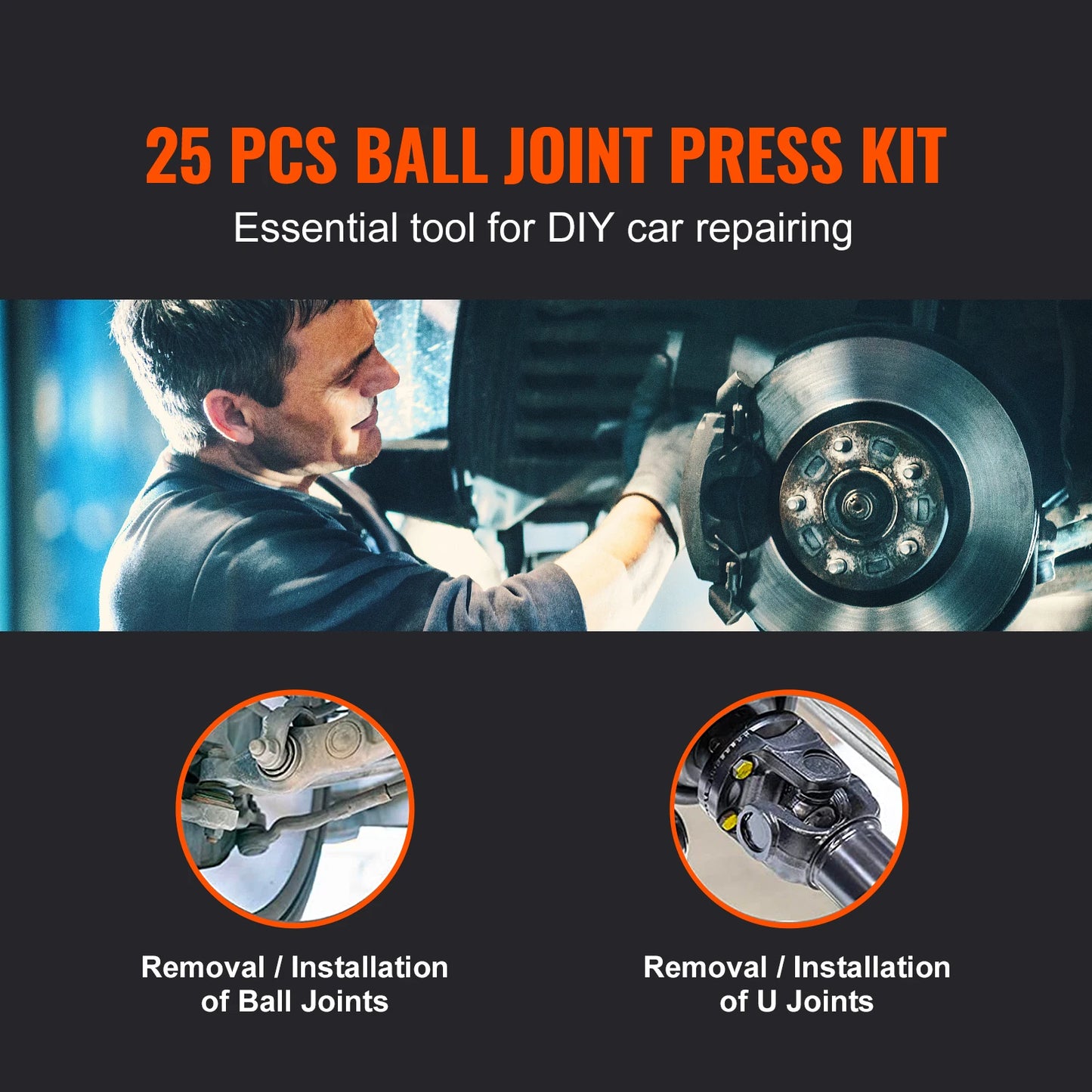 SucceBuy Ball Joint Press Kit 25 Piece Heavy Duty Tool Set