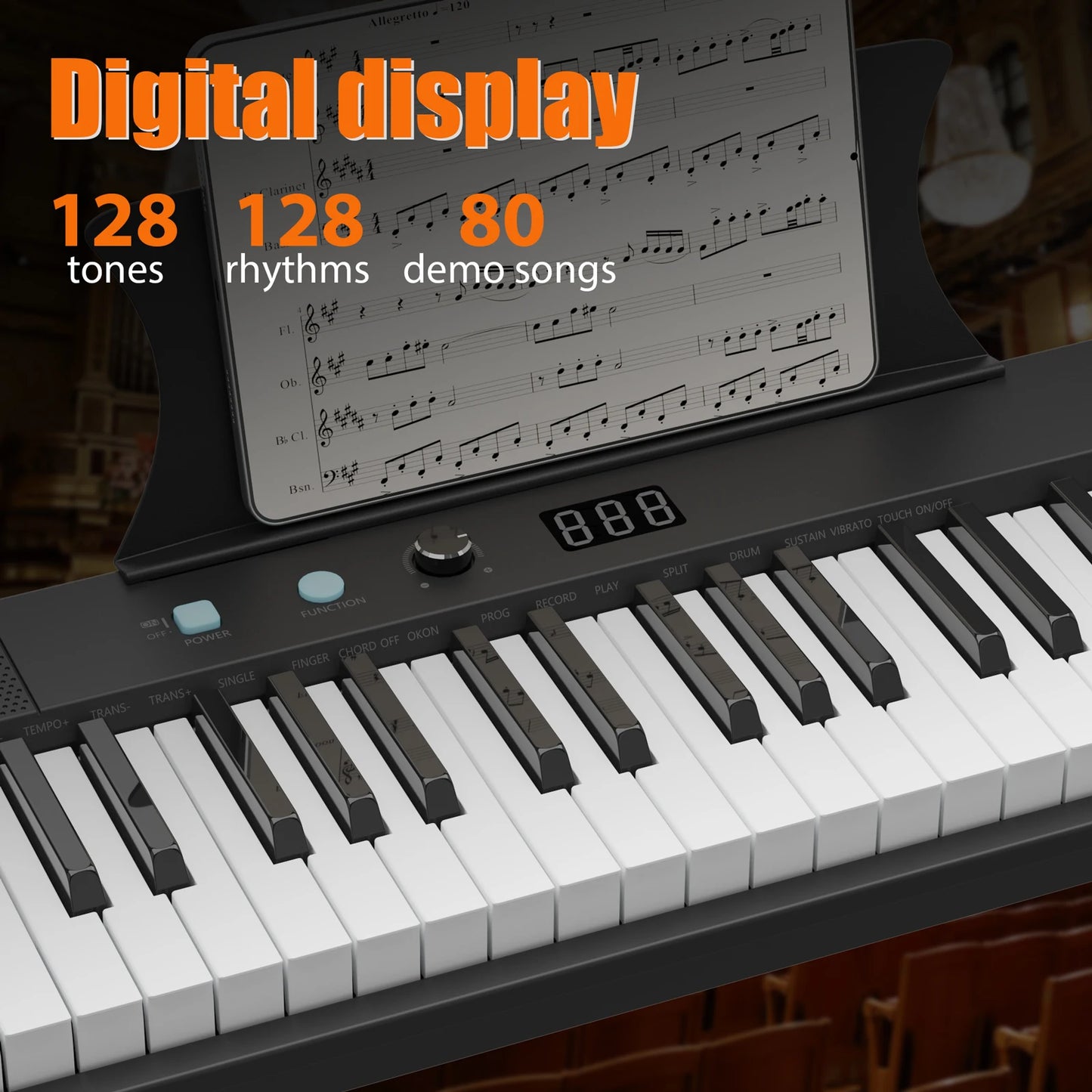 Hign Concerned 61 Key Portable Keyboard Piano With Speakers