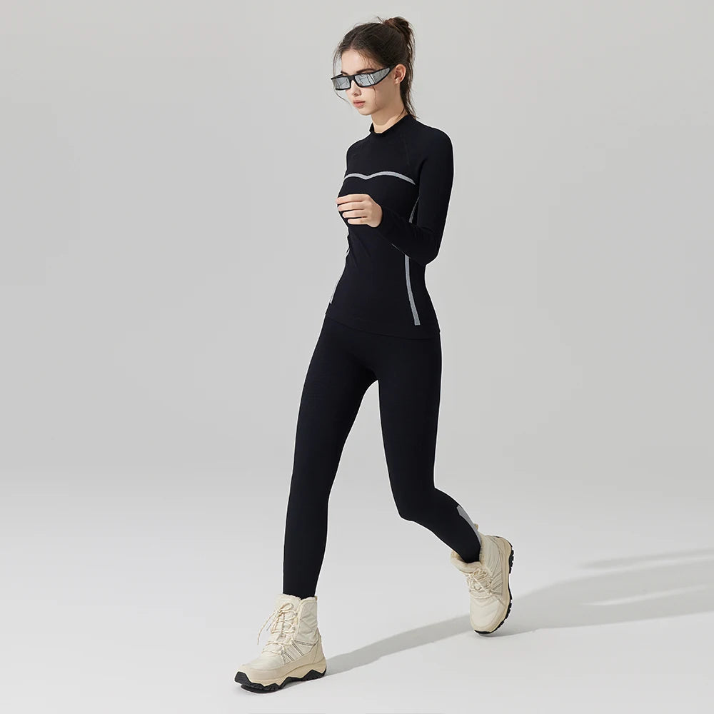 OhSunny Women Thermal Ski Base Layer Set Lightweight Warm