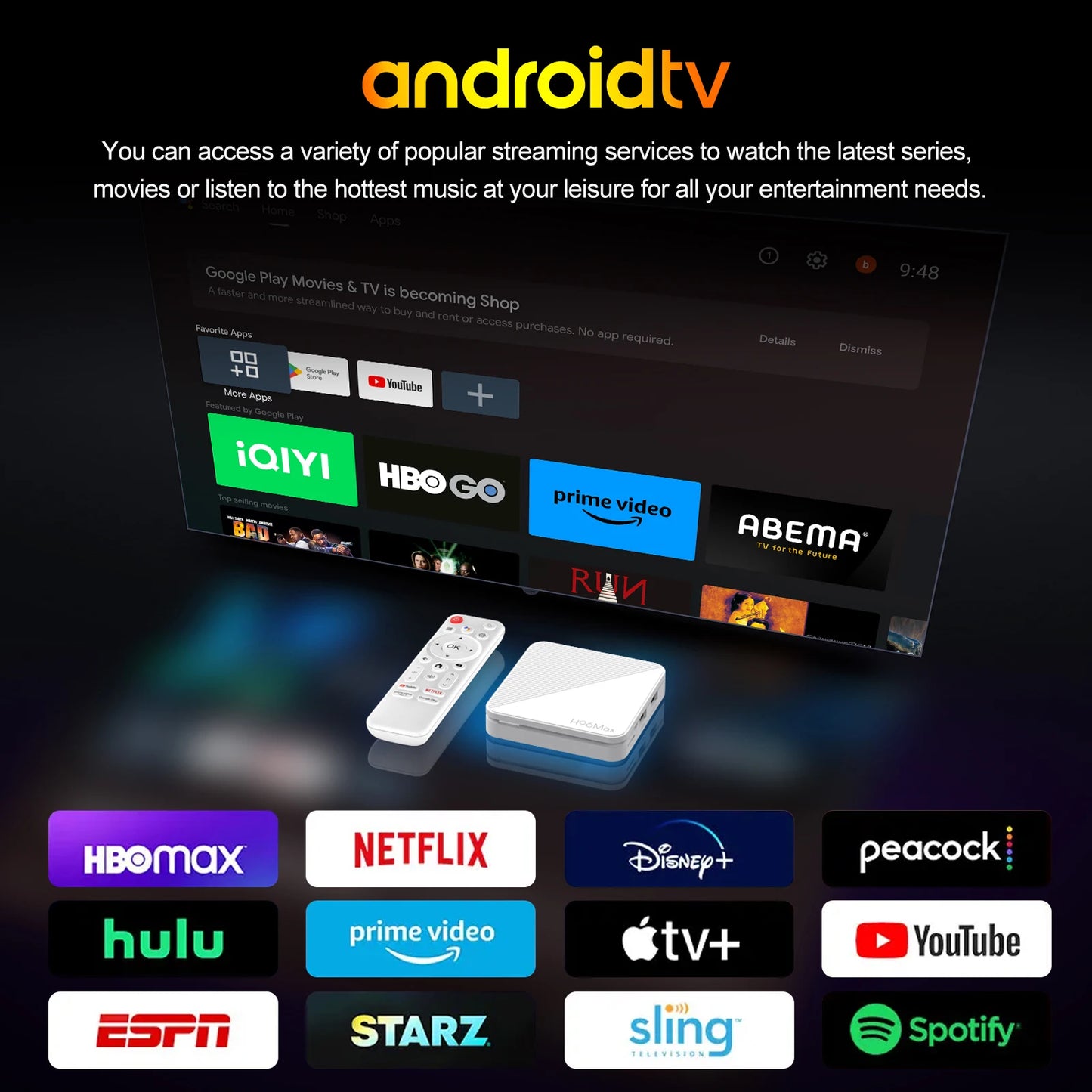 H96 H313 AndroidTVBox QuadCore4KWiFi6 Google Voice Enabled