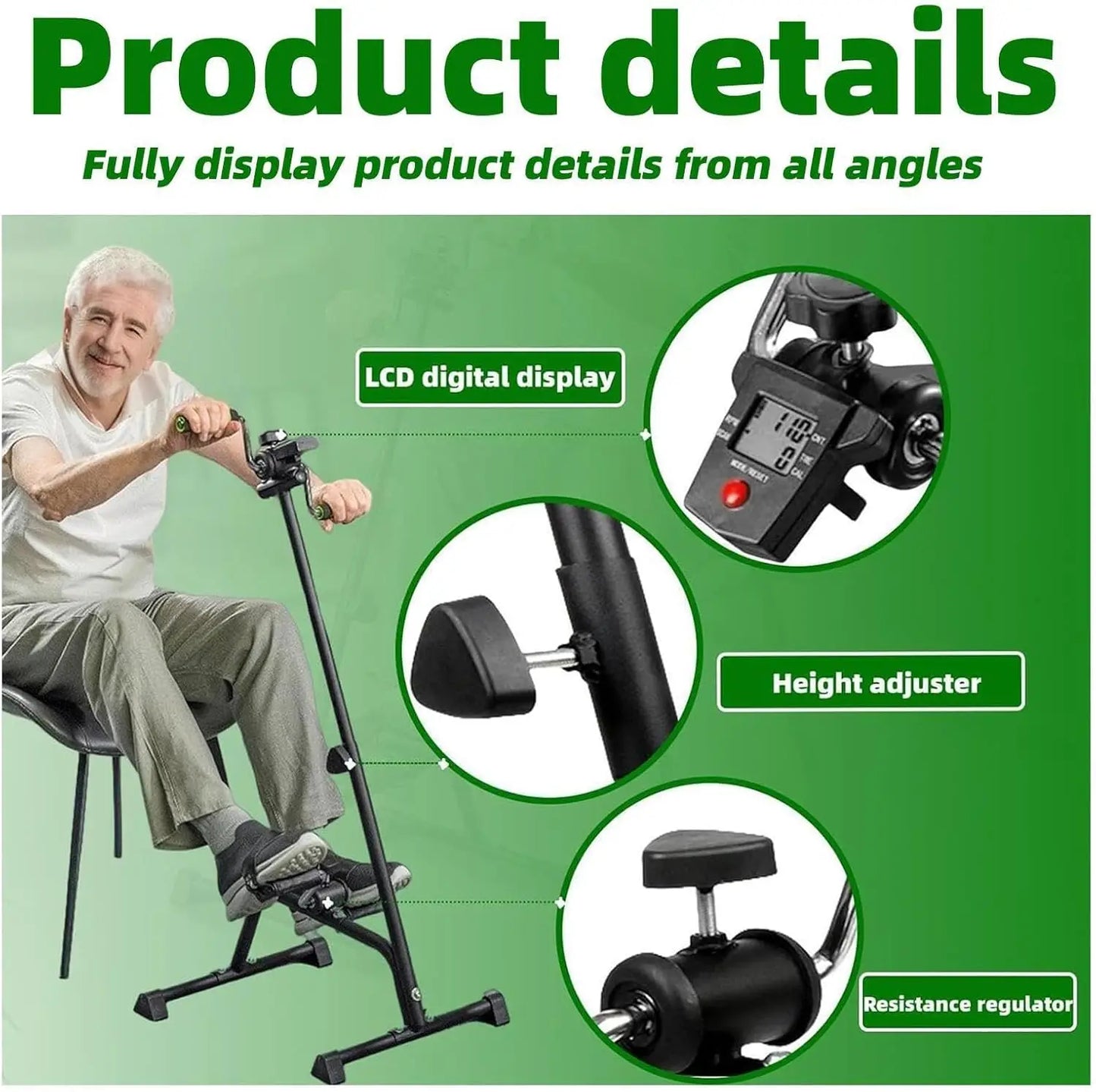 Pedal Exerciser for Seniors Stroke Rehab Hand Arm Leg