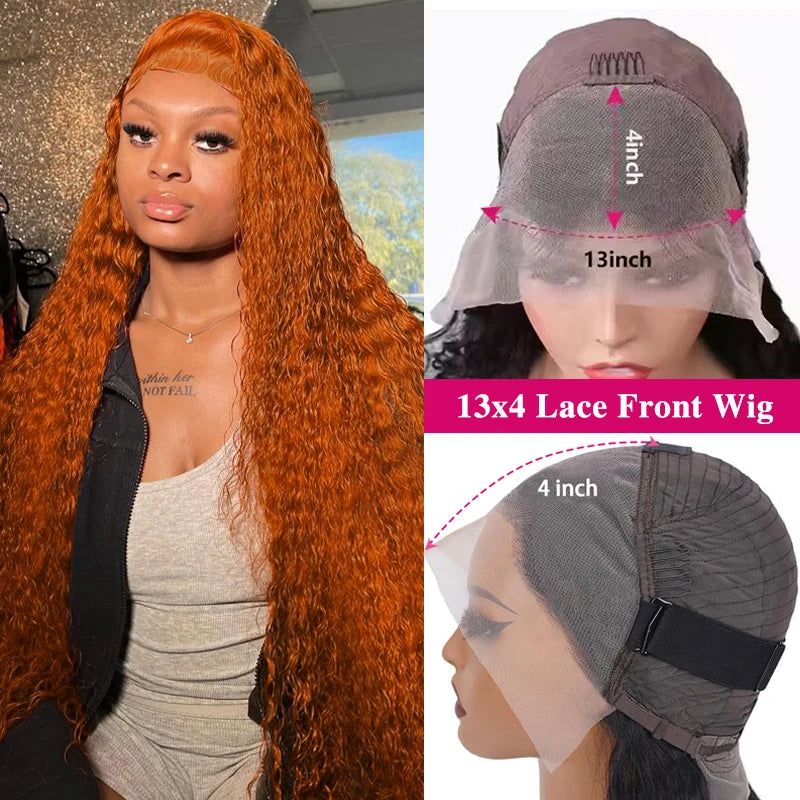 Brofoecap Lace Front Wig Human Hair Brazilian Deep Wave