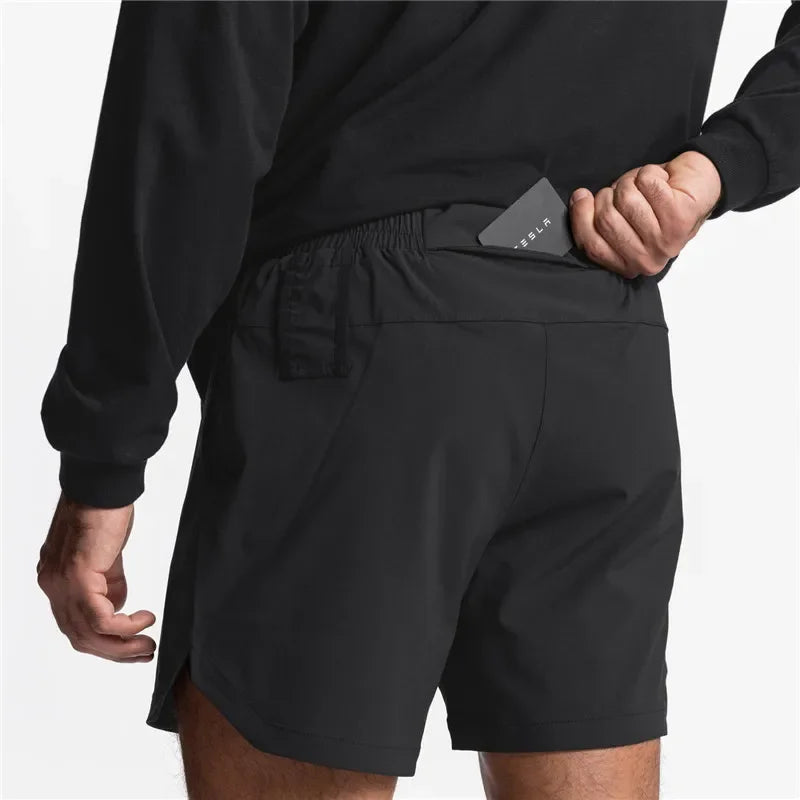 GENDAWAYCN Men Running Shorts Quick Dry Fitness Training