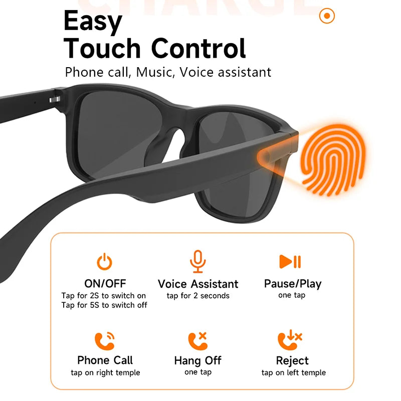 Giinova G10C Smart Glasses Bluetooth Music Calling Touch