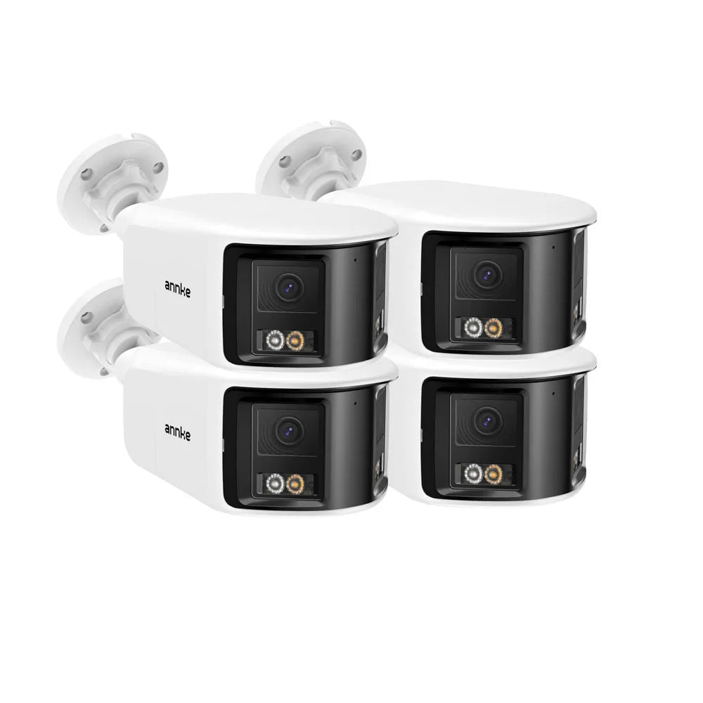 ANNKE 6MP Dual-Lens Security Camera 180° Panorama Turret Camera Color Night Vision Human/Vehicle IP67 ONVIF Security CCTV Camera