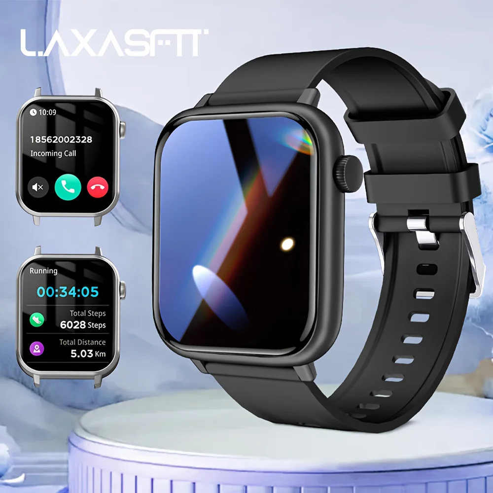 LAXASFIT Waterproof Smartwatch With Bluetooth Calling And Voice Assistant Features