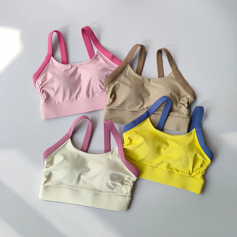 Women Open Back Sports Bra Yoga Fitness Top For Gym