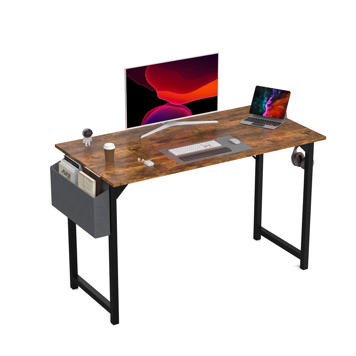 JHK Computer Desk With Side Storage And Headphone Hook
