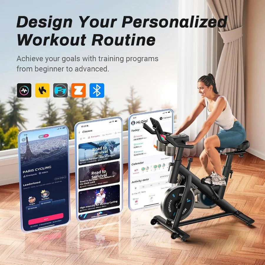 Low Noise Exercise Bike With Tablet Mount 300 Lbs Capacity