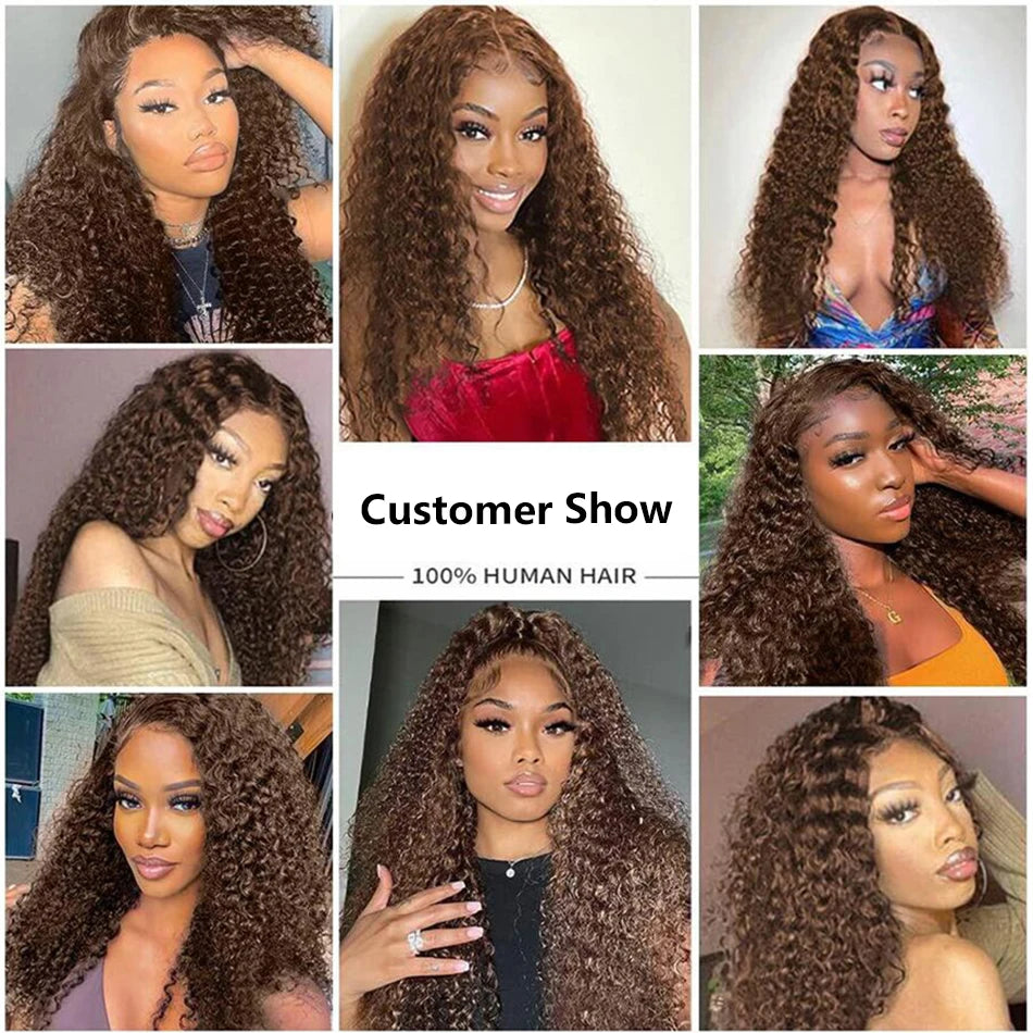 Hairvev Deep Wave Frontal Wig Hd Lace Front Brazilian Hair