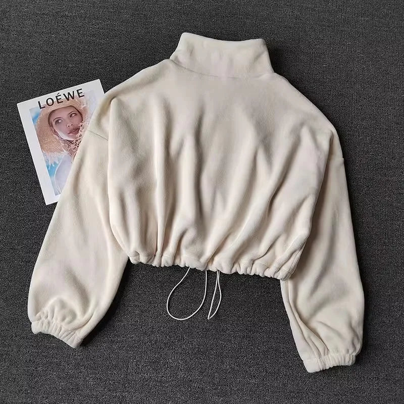 CN Hebei Fleece Lined Womens Sports Coat Sweatshirt