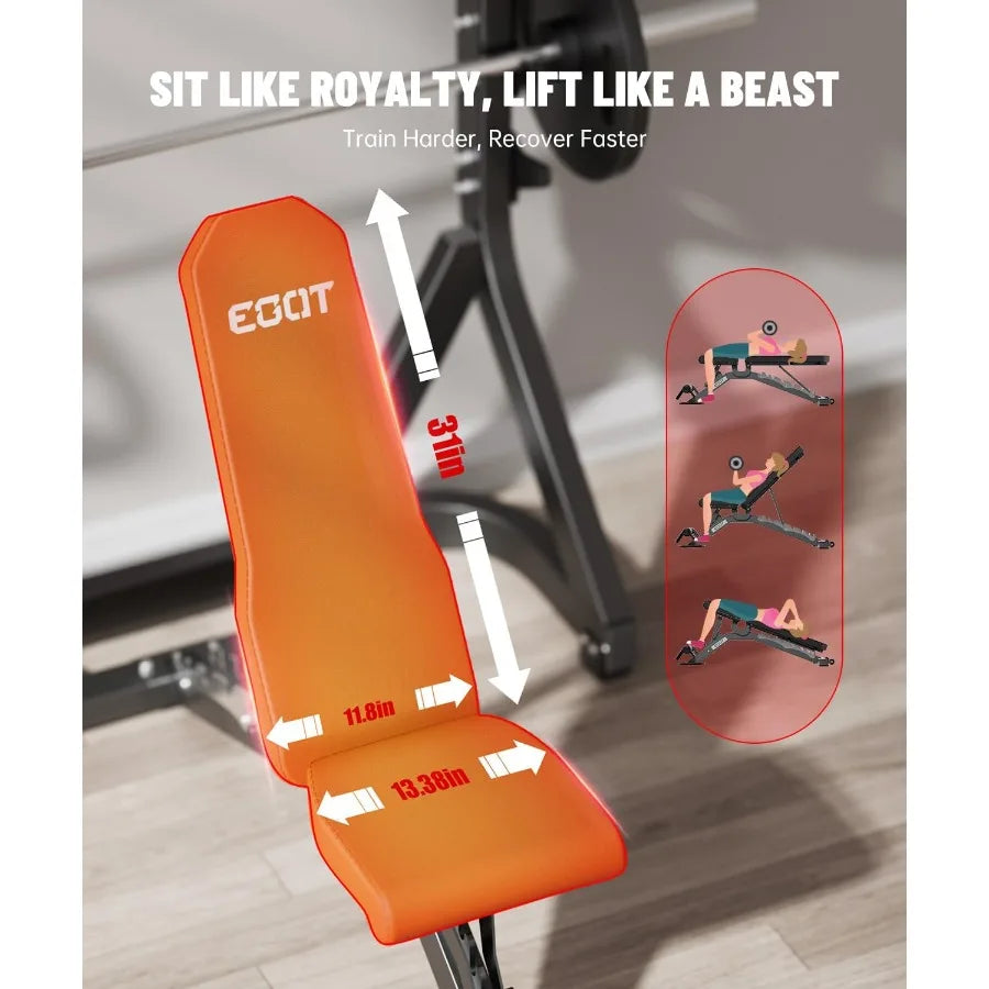 Adjustable Weight Bench for Home Gym Heavy Duty 880/1500 LBS