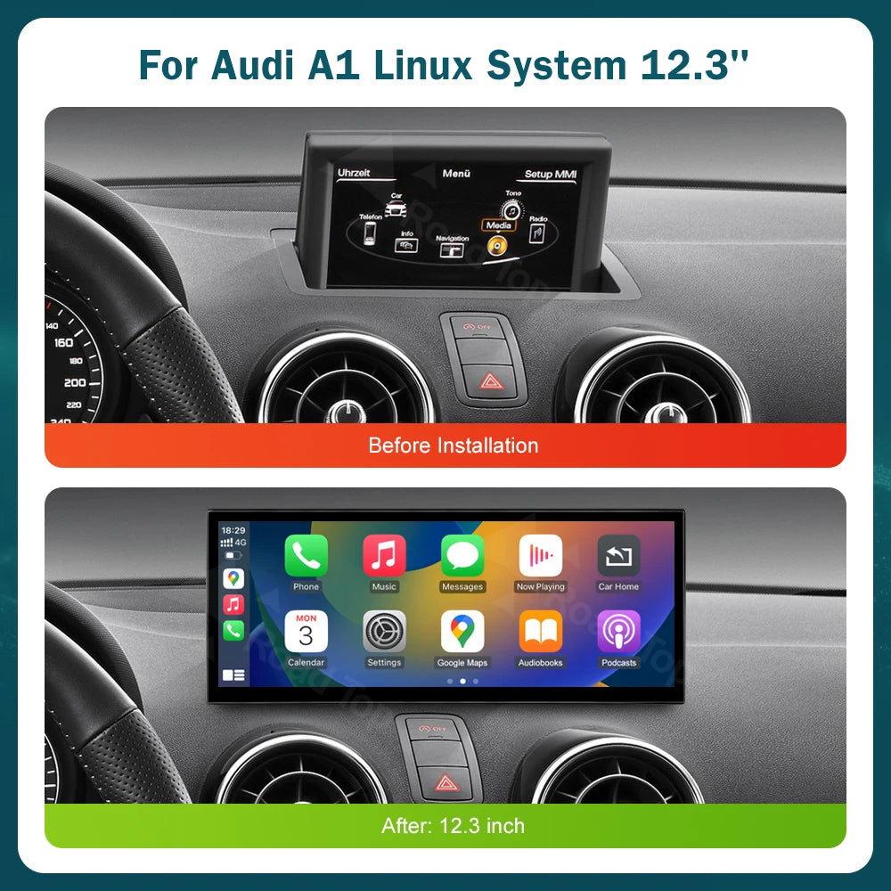Road Top Wireless CarPlay for Audi A1 Android Auto Autolink