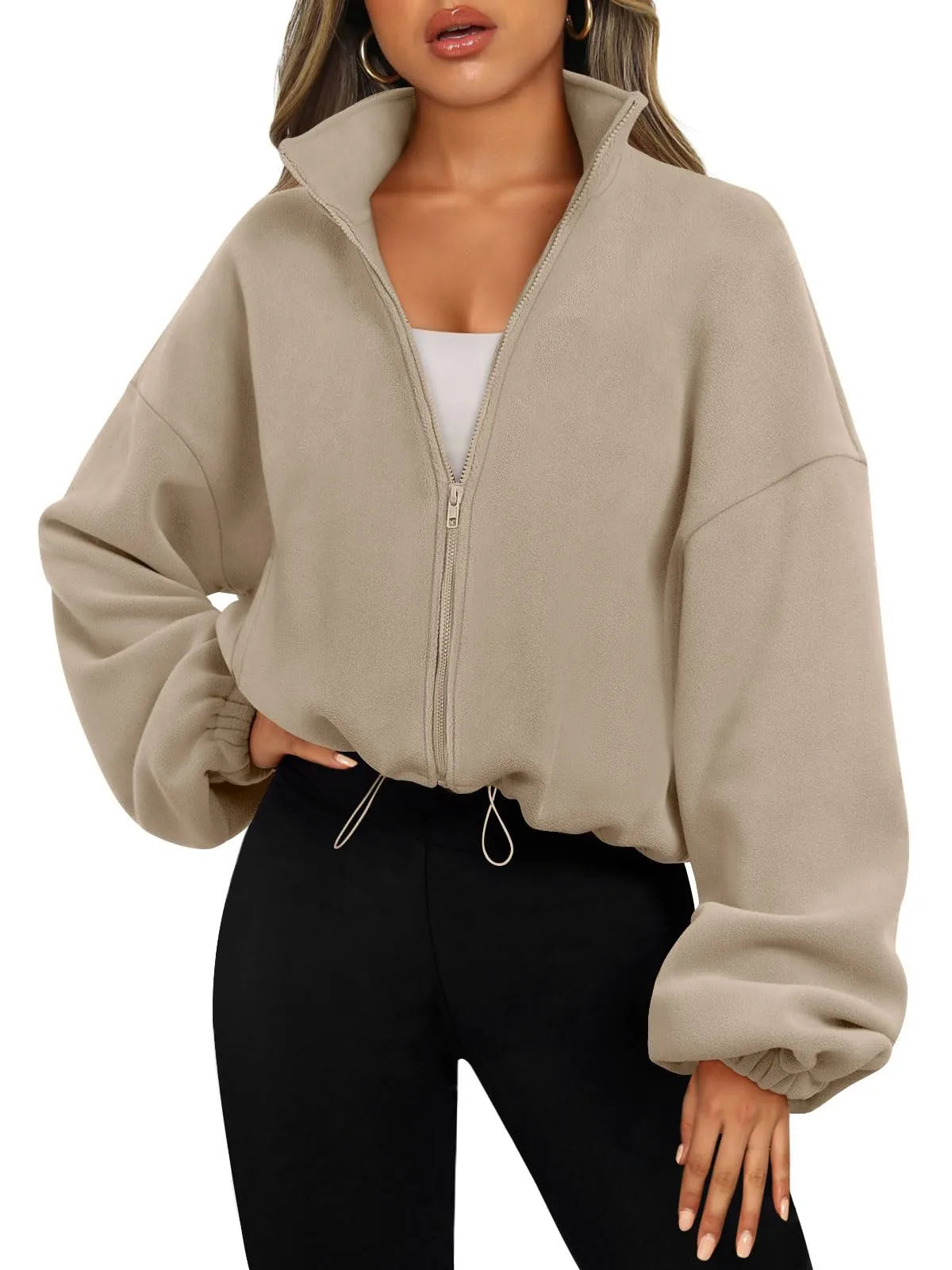 CN Hebei Fleece Lined Womens Sports Coat Sweatshirt