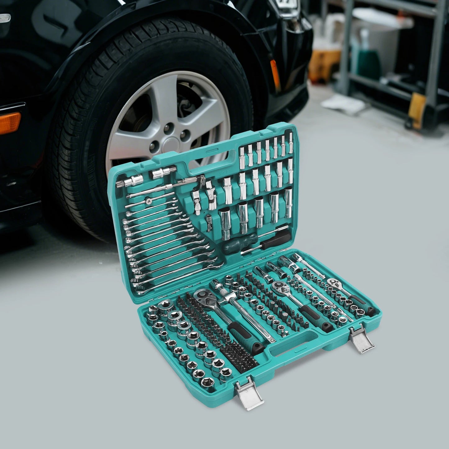 DIY Supplies Handworking 216 Pc Socket Ratchet Wrench Set