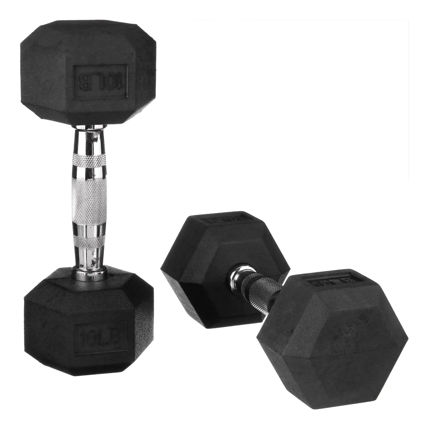 Hex Rubber Encased Dumbbell Pair For Home Gym Training
