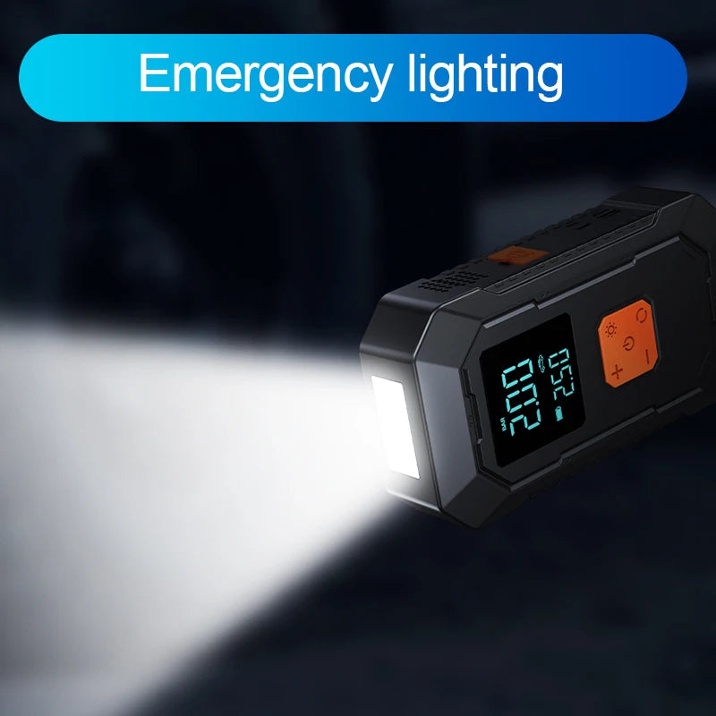 HELLOLEIBOO Car Jump Starter Air Pump Power Bank 4 In 1