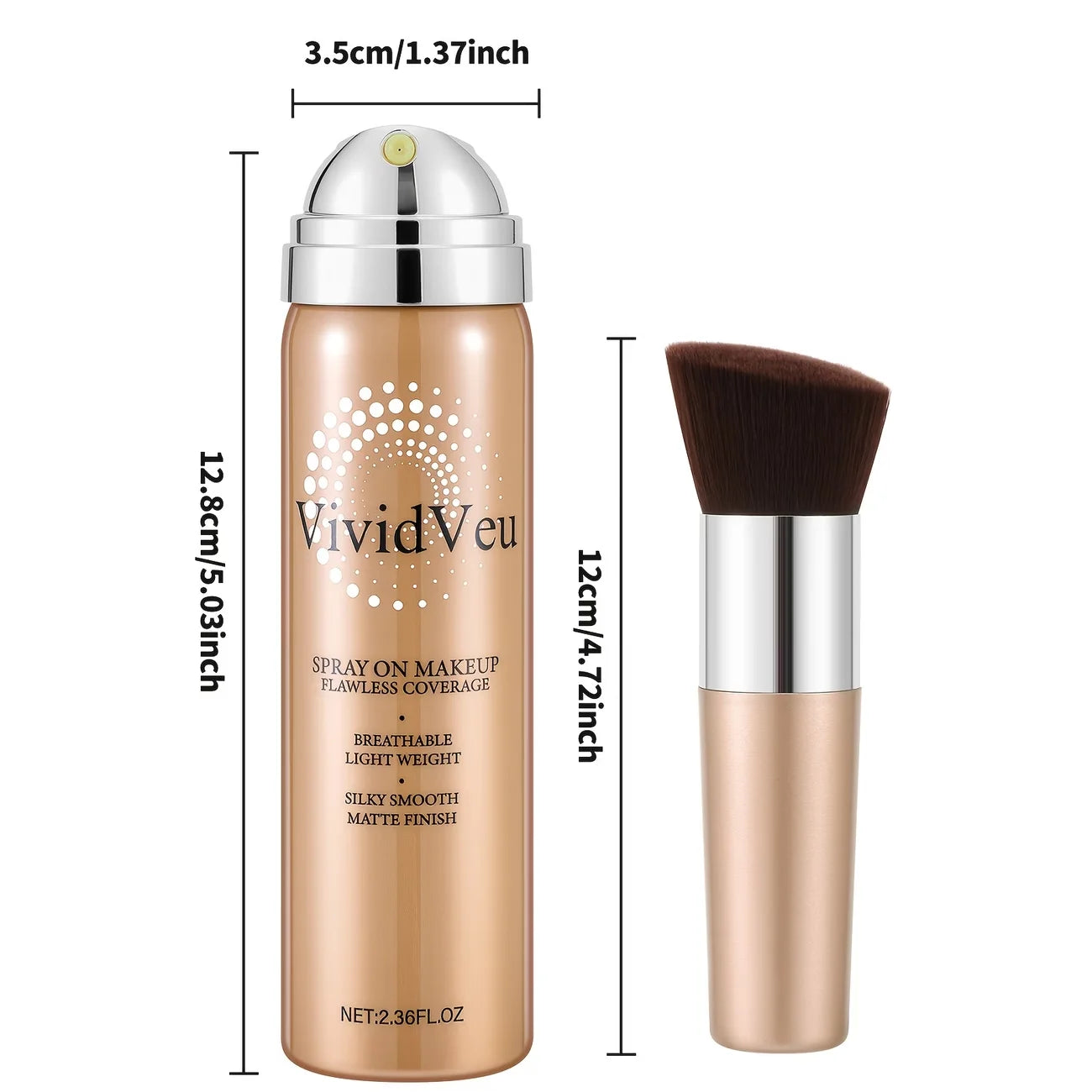 Vividveu Magic Mineral Liquid Foundation Silky Matte With Applicator