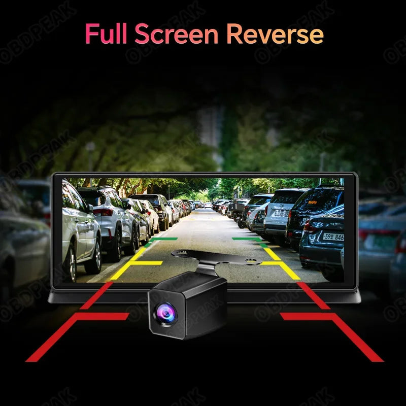 OBDPEAK Dual Lens 4K Car Dash Cam CarPlay Android Auto