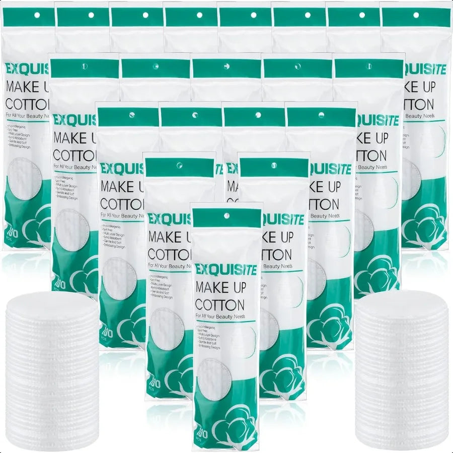 2000 Pcs Cotton Rounds Bulk Exfoliating Rounds for Face Makeup Remover Cotton Facial Pads for Face Makeup Removal Toner Pads