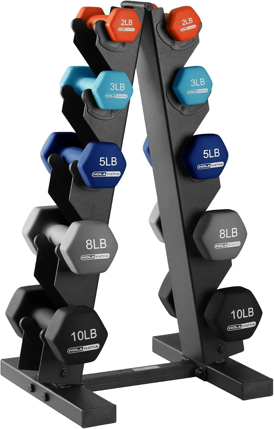 Neoprene Dumbbell Set With Rack For Home Workouts And Tone