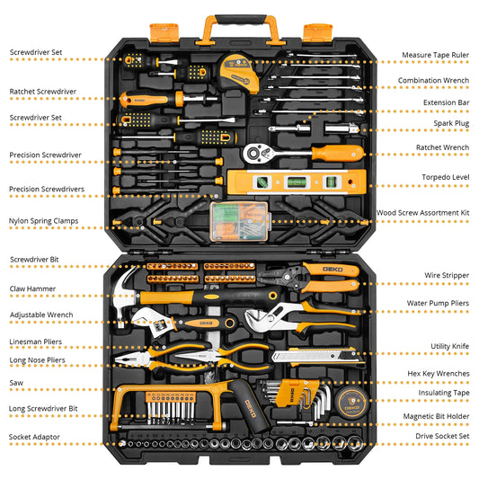 DEKOPRO 228Pcs Socket Wrench Auto Repair Tool Kit Pro