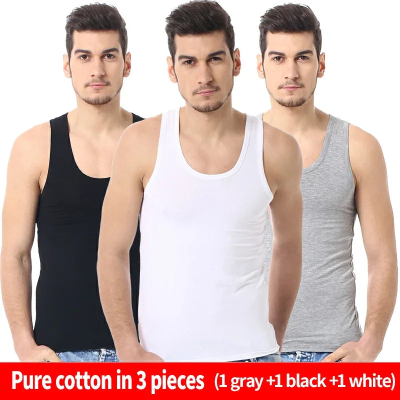 Four Seasons Men's Cotton Sleeveless T Shirt Casual Sports Vest