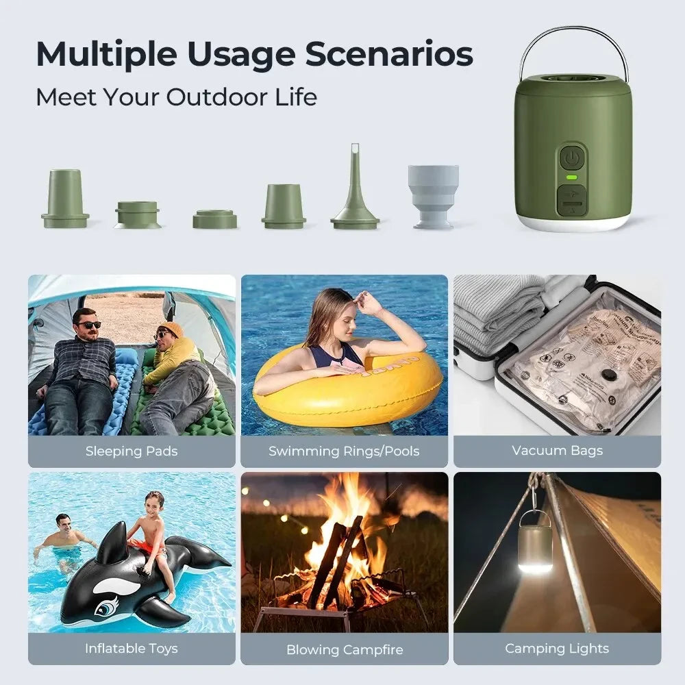 Tiny Air Pump With Camping Lantern For Inflatable Mattresses