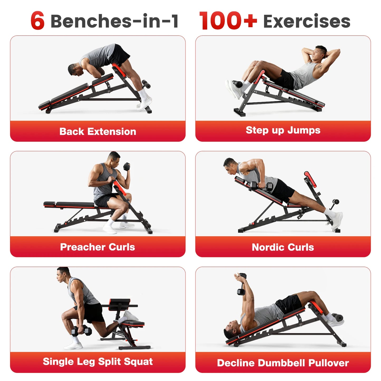 Adjustable Foldable Dumbbell Bench and Roman Chair for Home Gym