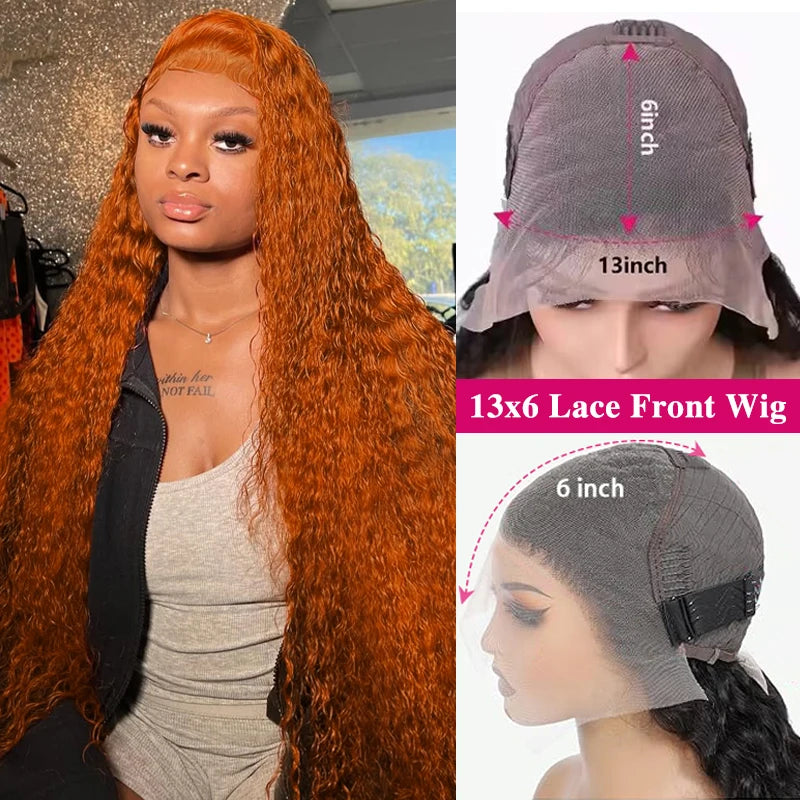 Brofoecap Lace Front Wig Human Hair Brazilian Deep Wave