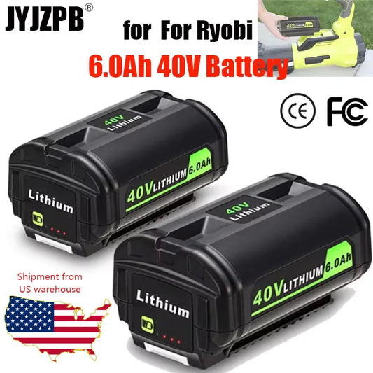 JYJZPB 40V Ryobi Battery 6Ah Premium For OP40401 OP4050A