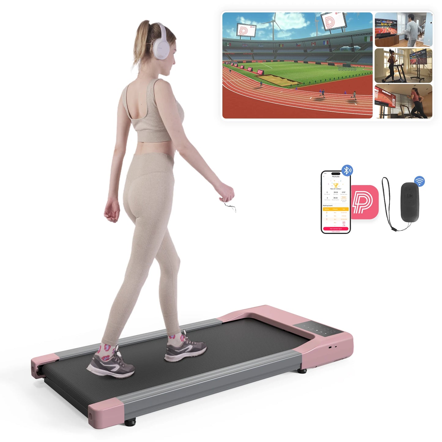 NONE 2in1 Treadmill for Home and Office with Remote LCD