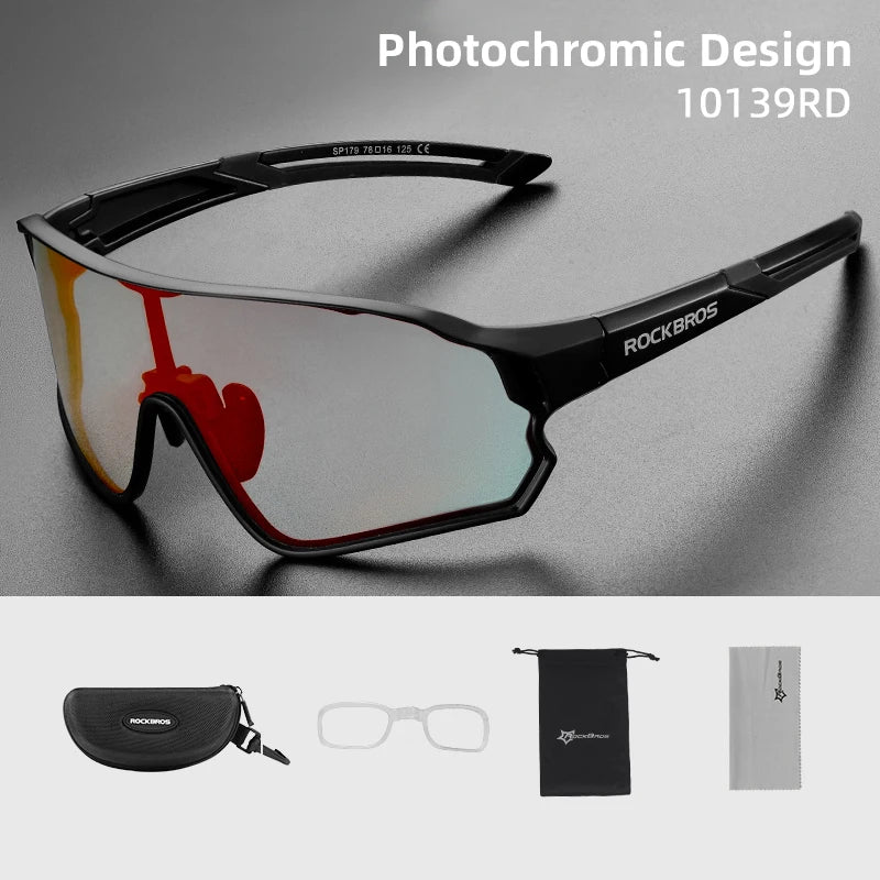 RockBros Photochromic Cycling Glasses UV400 Eyewear