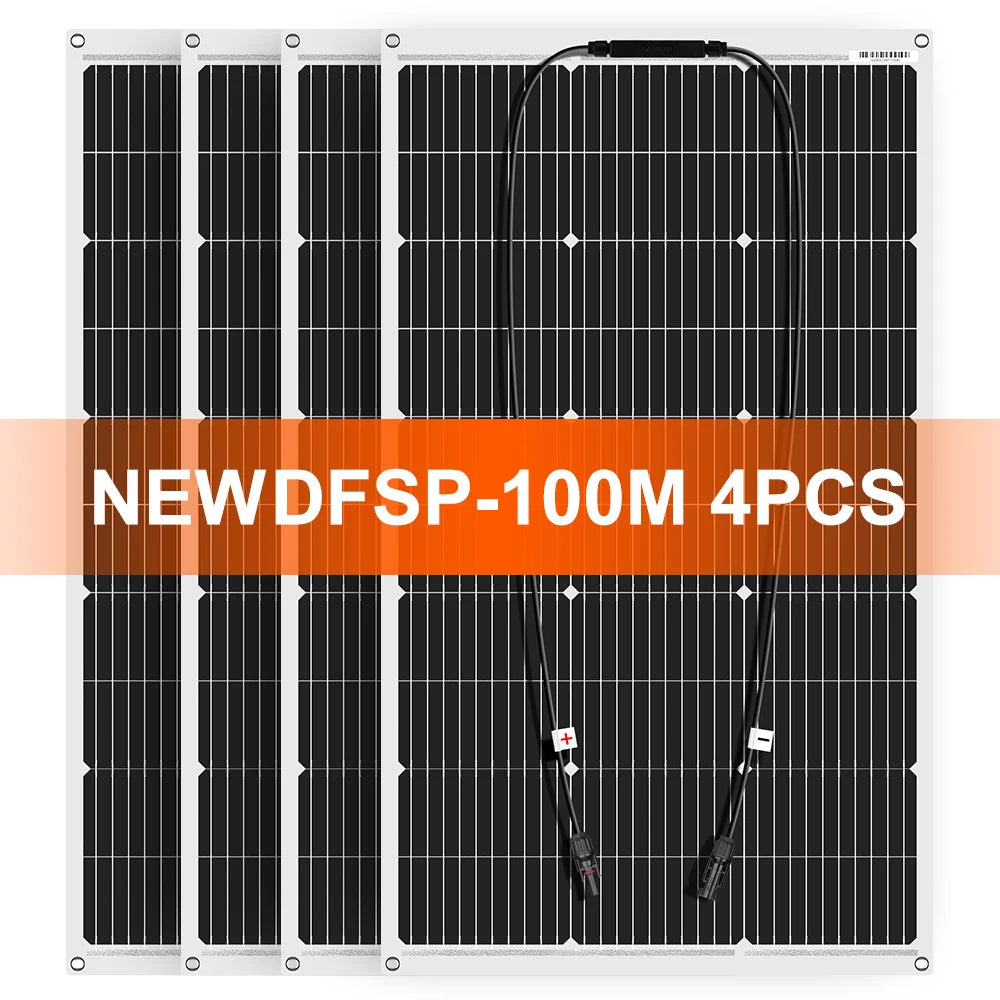 DOKIO Flexible Monocrystalline 100W Solar Panel For 12V