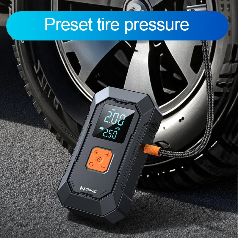 HELLOLEIBOO Car Jump Starter Air Pump Power Bank 4 In 1