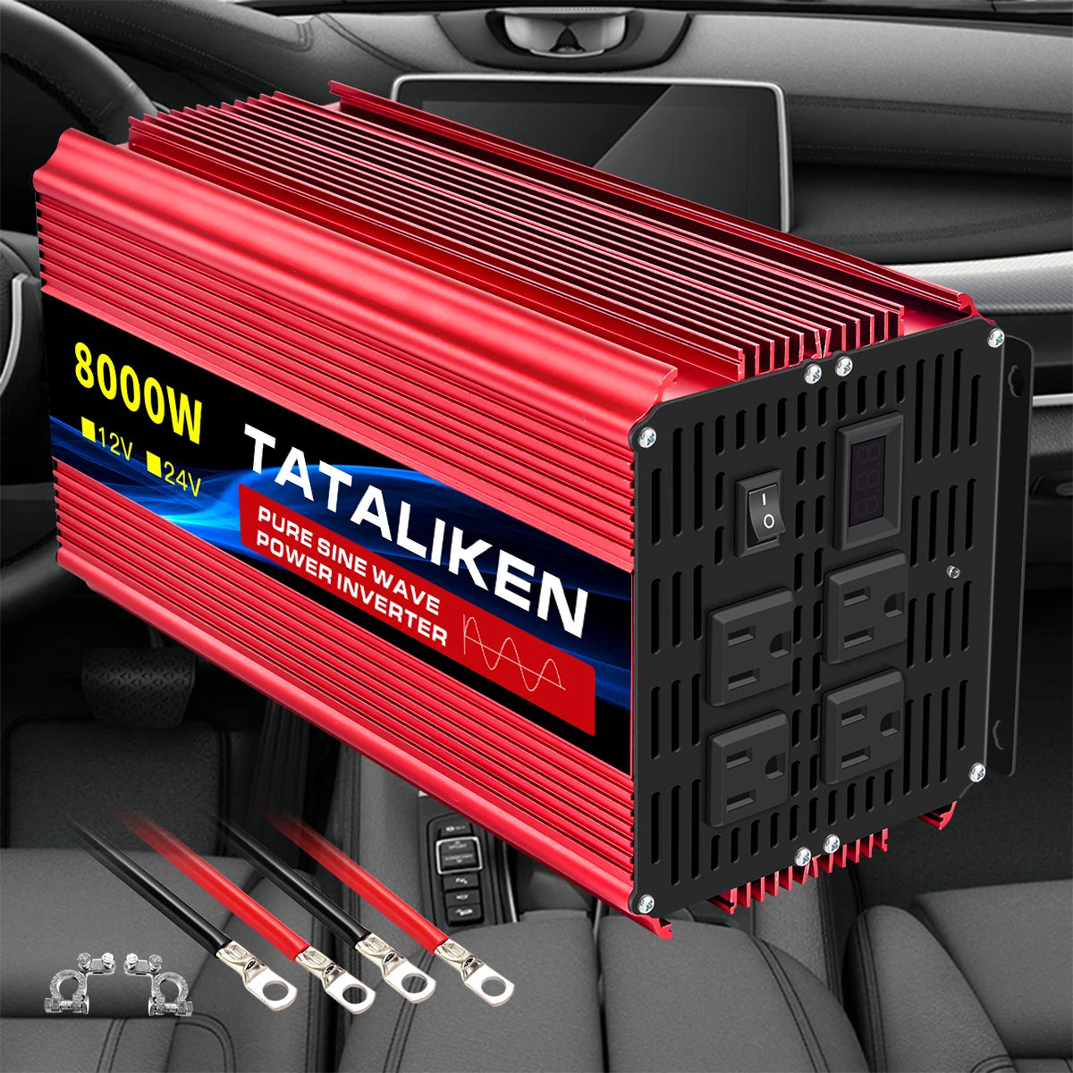 TATALIKEN 12V DC To 110V AC Pure Sine Wave Inverter 1600W 2200W 3000W