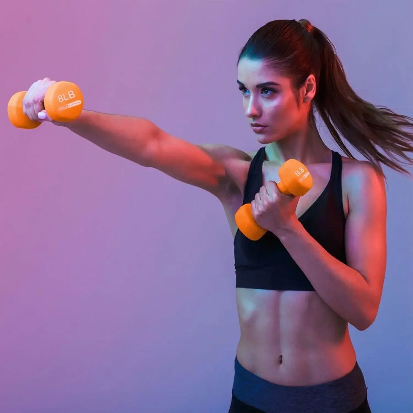 Neoprene Dumbbell Set With Rack For Home Workouts And Tone