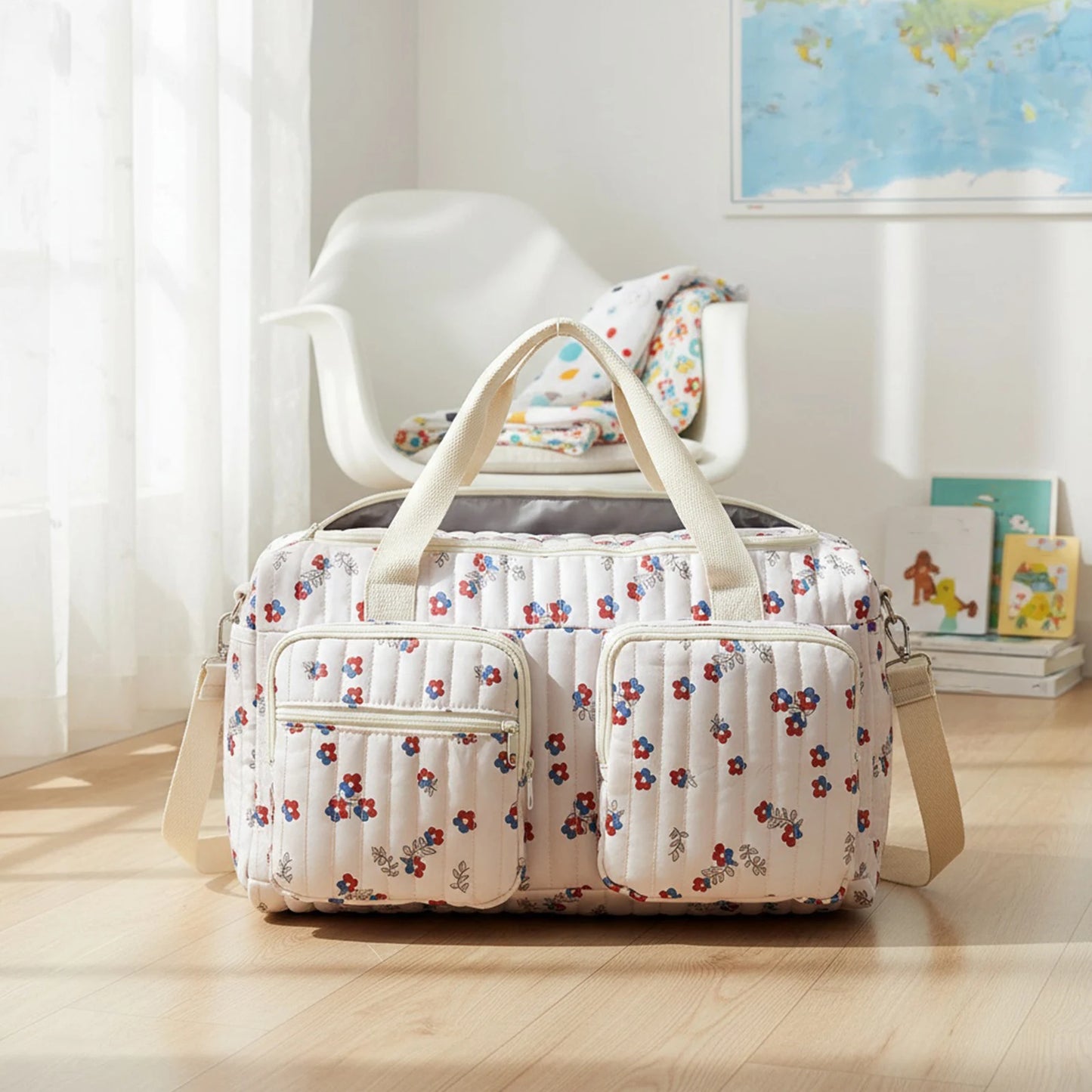 Quilted Cotton Baby Diaper Bag Mommy Bag Hospital Travel