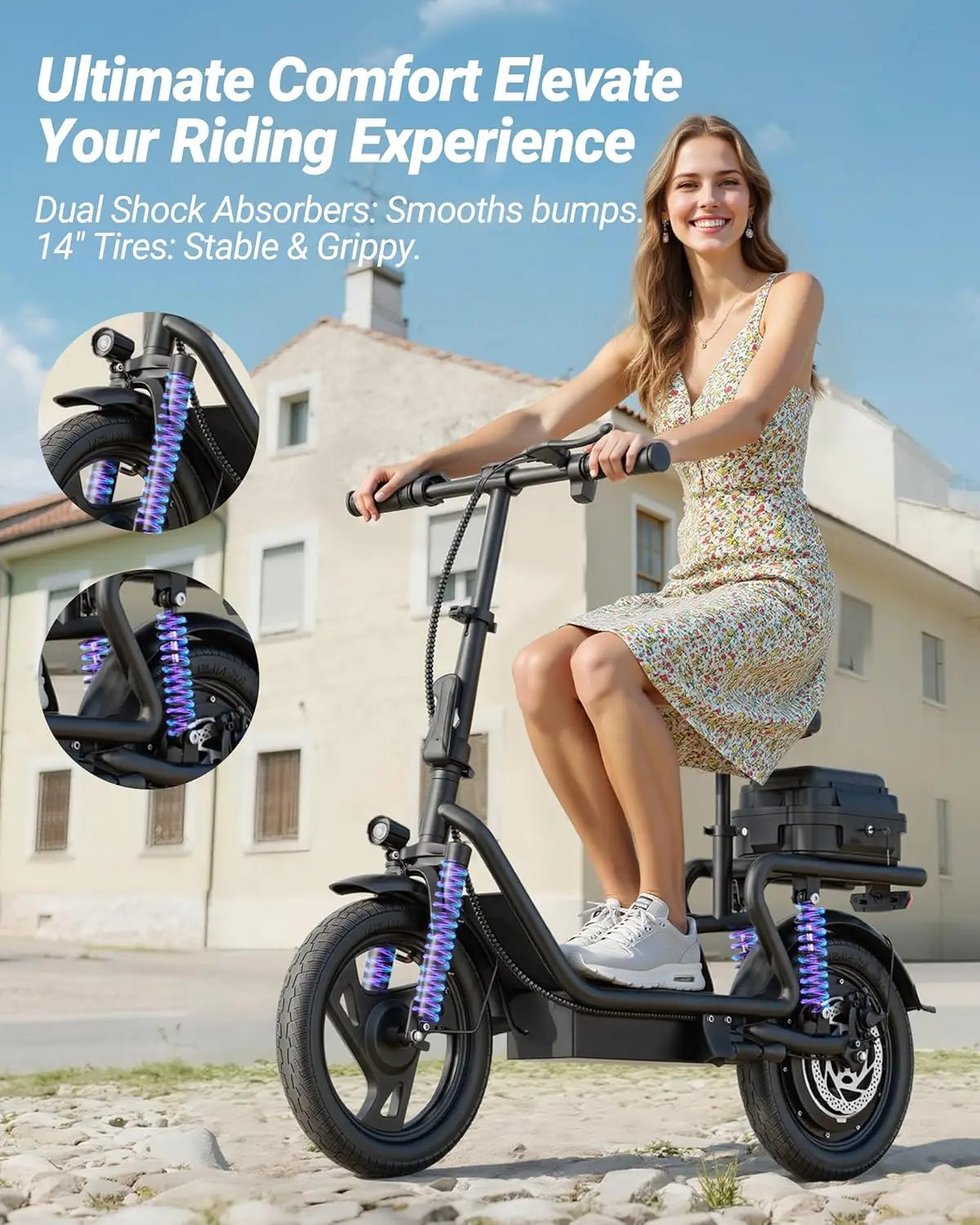 AOVOPRO Electric Scooter For Adults 500W Motor 28 Mile Range