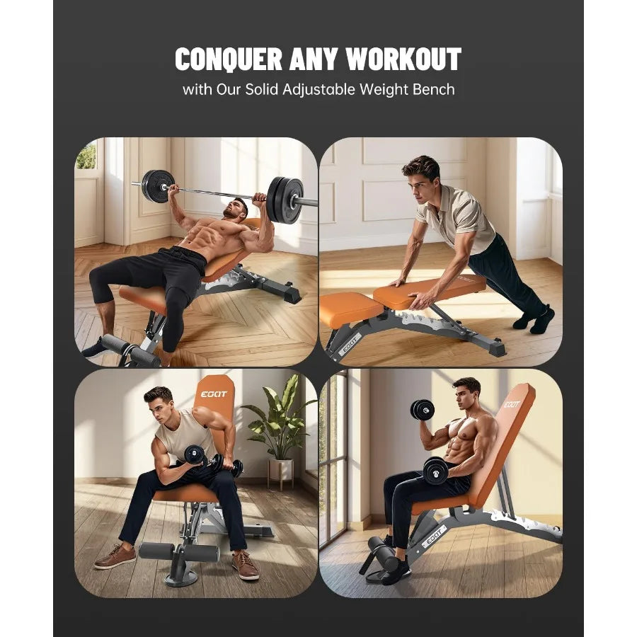 Adjustable Weight Bench for Home Gym Heavy Duty 880/1500 LBS