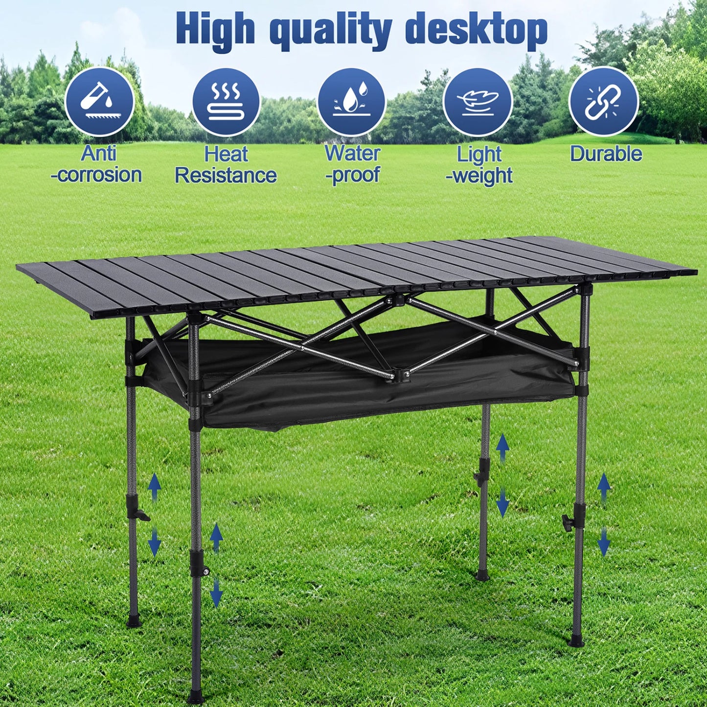 Outdoor Folding Camping Table Ultralight Lifting Adjustable
