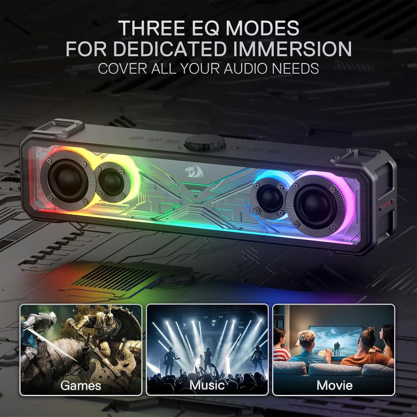 Redragon GS817 RGB 2.0 Channel Bluetooth Desktop Soundbar